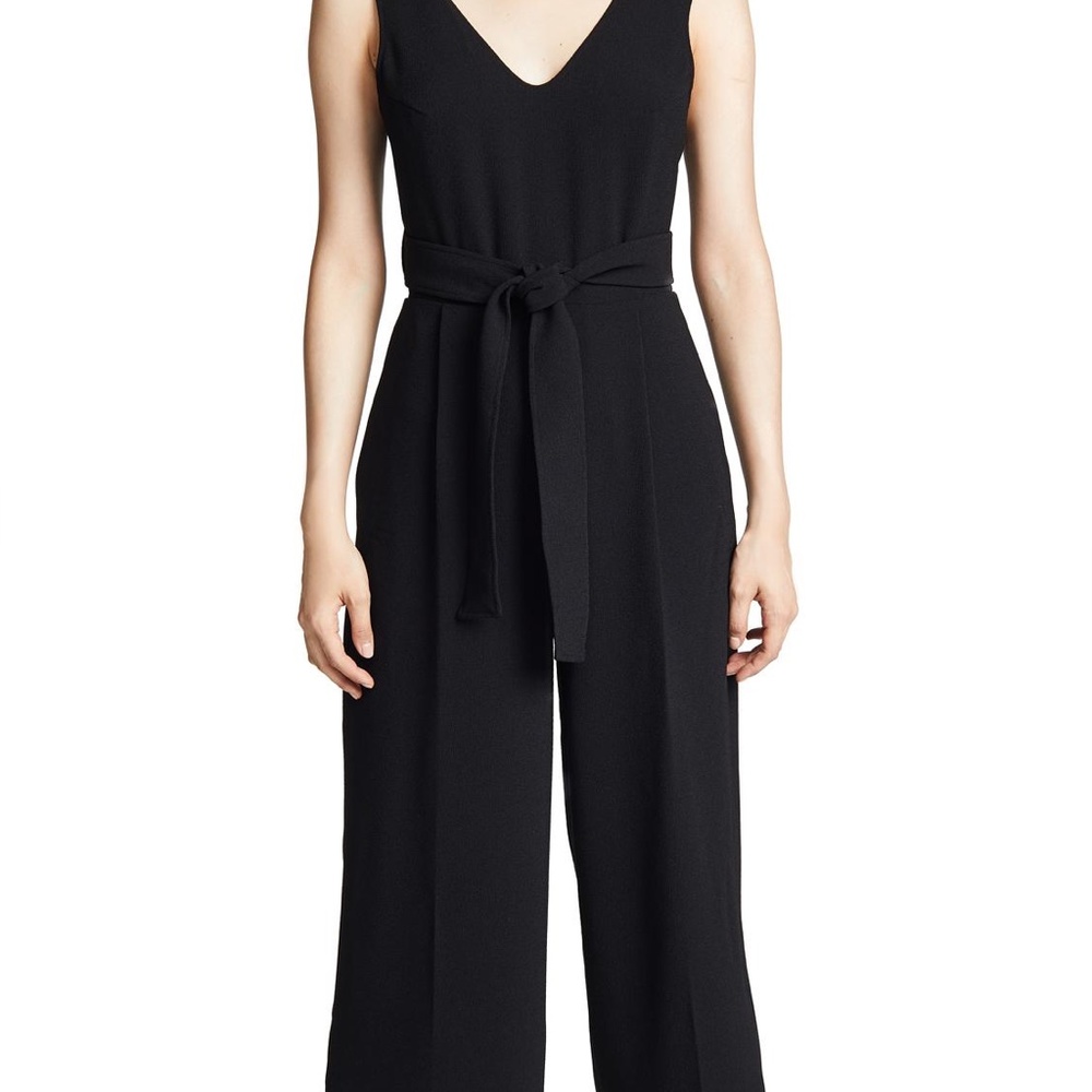LIKE NEW Club Monaco Black Tie Back Crepe Jumpsuit Sz 0